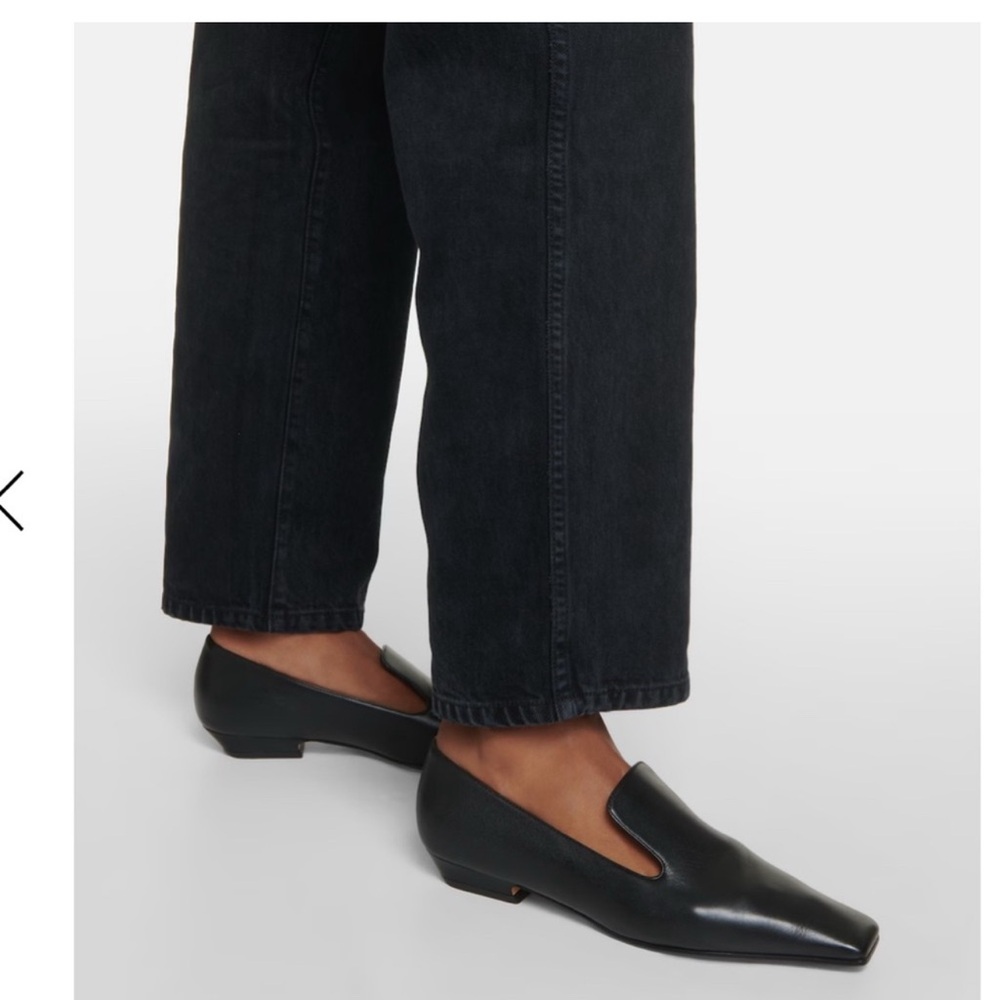 Khaite Marfa Black Square-Toe Loafers